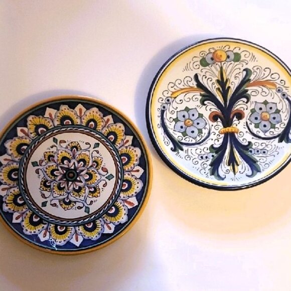 Dipinto A Mano Italian Ceramic Salad Dessert Decorative Plates Made In Florence - Picture 1 of 10
